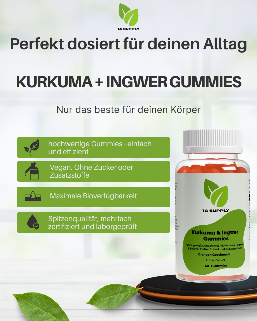 Kurkuma + Ingwer + Schwarzer Pfeffer Gummies