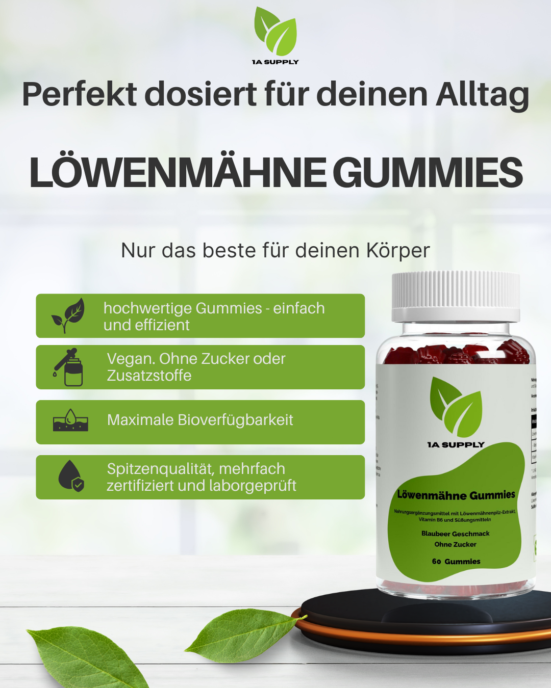 Löwenmähne + Vitamin B6 Gummies