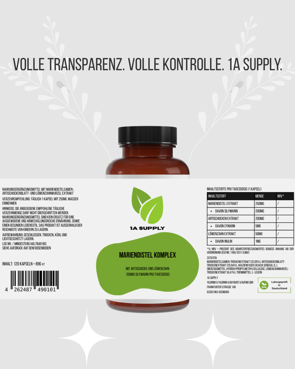 Mariendistel Artischocke Löwenzahn Komplex - 1A Supply