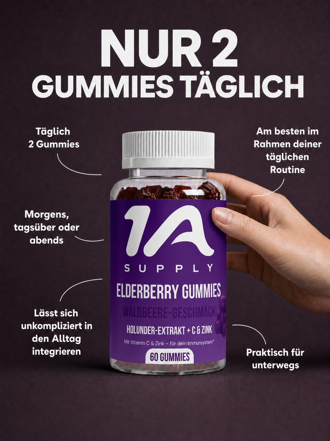 Elderberry + Vitamin C + Zink Gummies