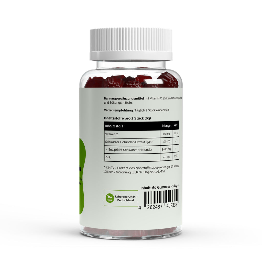 Elderberry + Vitamin C + Zink Gummies 