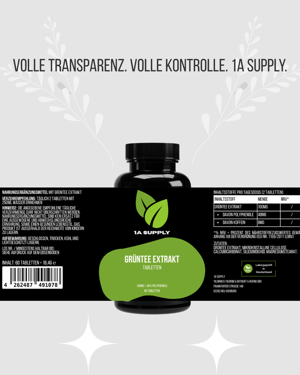 Grüntee Extrakt 40% Polyphenole - 1A Supply