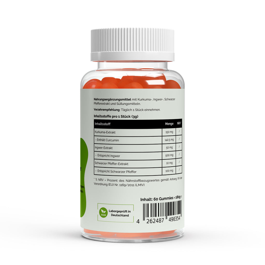 Kurkuma + Ingwer + Schwarzer Pfeffer Gummies