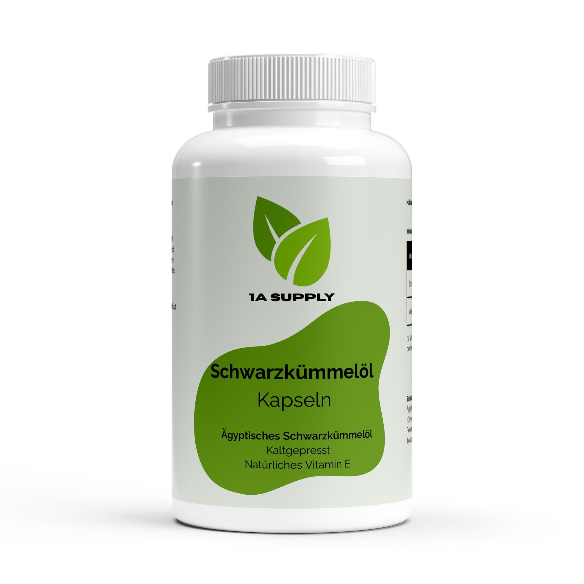 Schwarzkuemmeloel kaltgepresst vegan laborgeprüft Softgels – 1A Supply