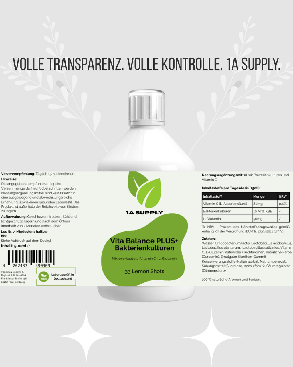 Vita Balance PLUS+  Bakterienkulturen - 1A Supply