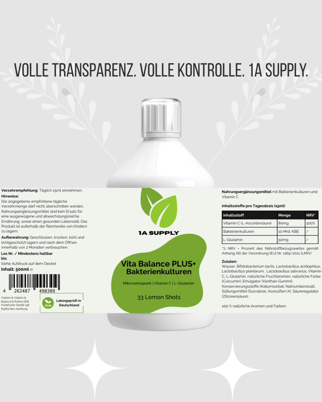 Vita Balance PLUS+  Bakterienkulturen - 1A Supply