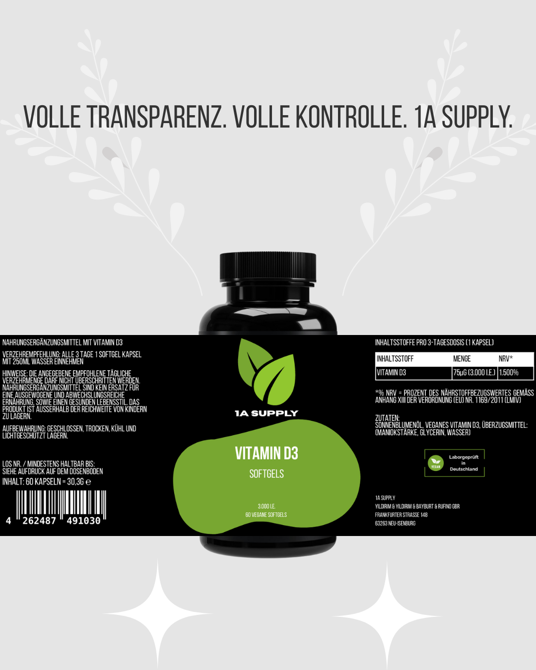 Vitamin D3 3.000 I.E - 1A Supply