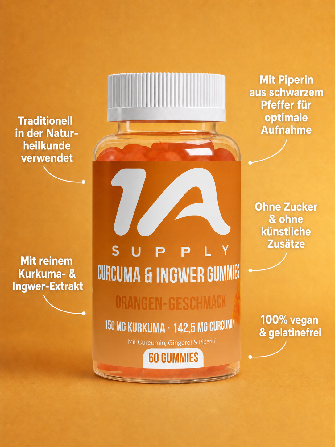 Kurkuma + Ingwer + Schwarzer Pfeffer Gummies