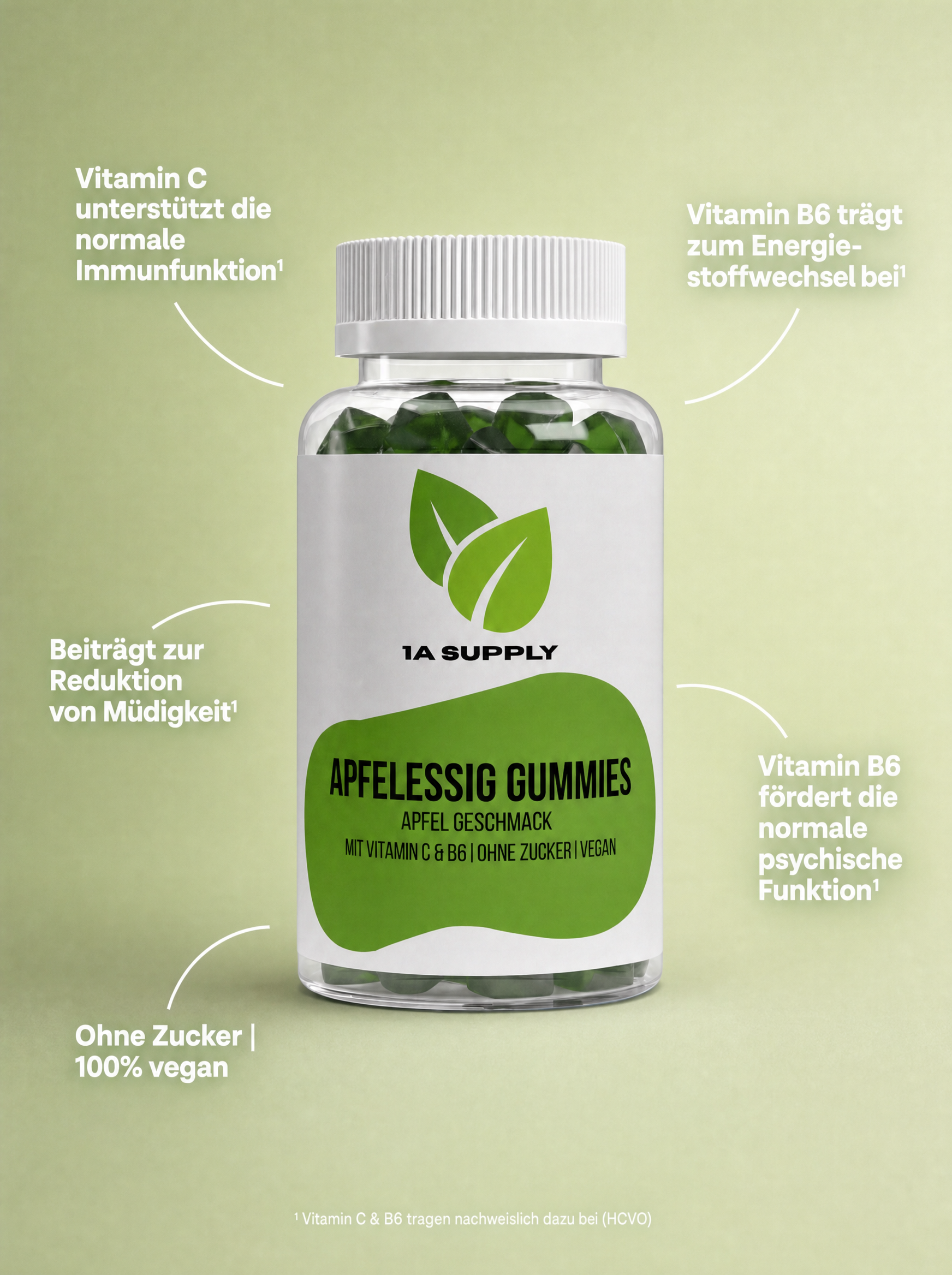 Apfelessig + C + B6 + Chrom Gummies