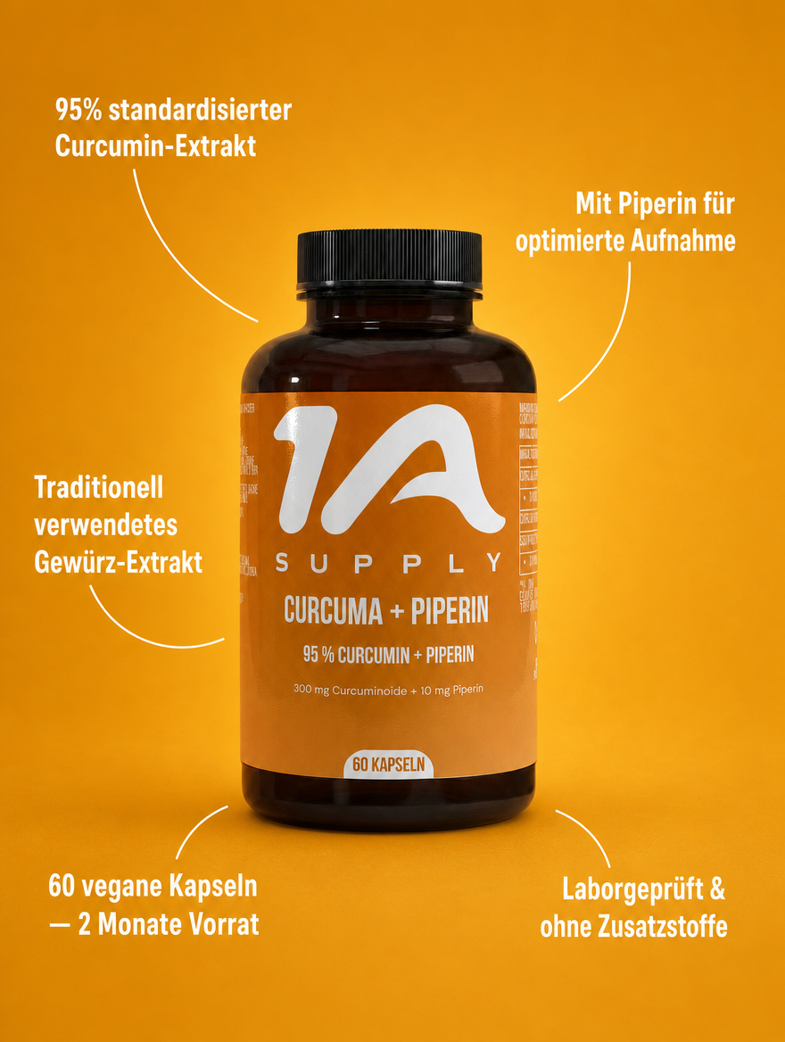 Curcumin (95%) + Piperin - Kapseln