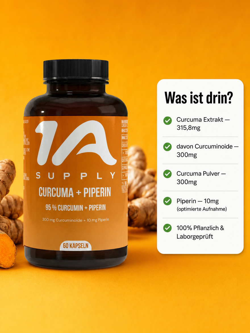 Curcumin (95%) + Piperin - Kapseln