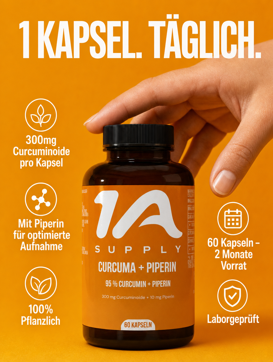Curcumin (95%) + Piperin - Kapseln