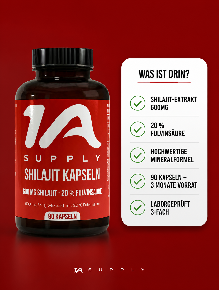 Shilajit (20% Fulvinsäure) - 90 vegane Kapseln