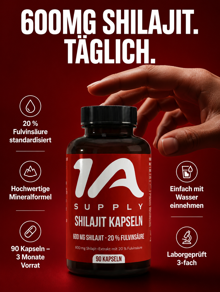 Shilajit (20% Fulvinsäure) - 90 vegane Kapseln