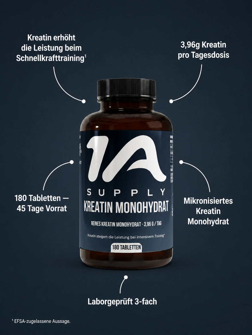 Kreatin Monohydrat - 180 vegane Tabletten