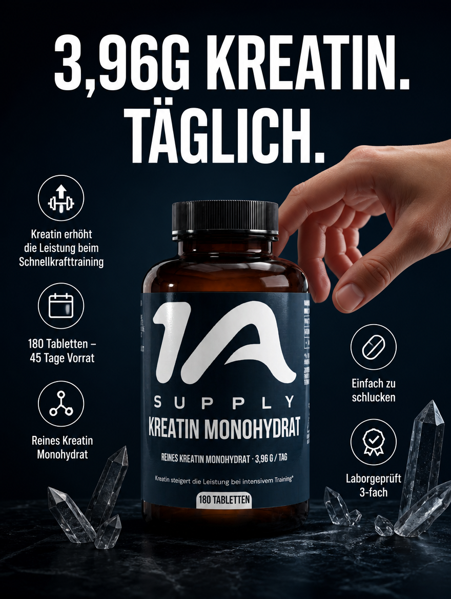 Kreatin Monohydrat - 180 vegane Tabletten