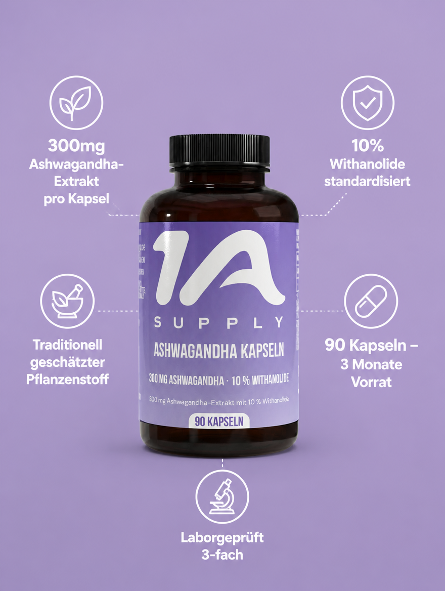 Ashwagandha (10% Withanolide) - 90 vegane Kapseln